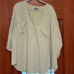 Torrid Mint Green Polka Dot Blouse women’s size 4